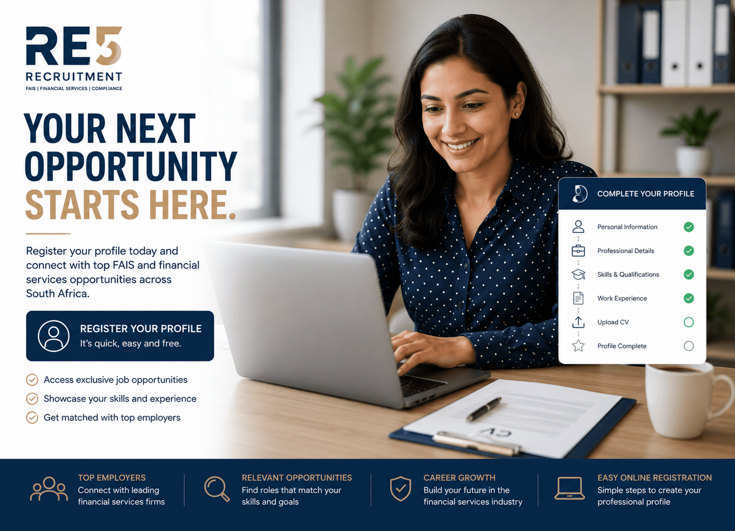 Job seeker registering for FAIS job opportunities