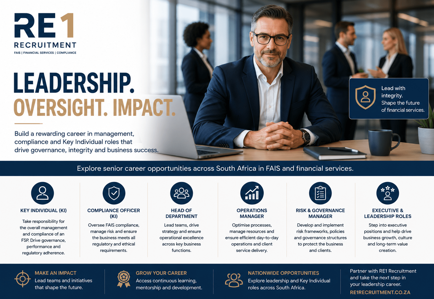 RE1 career opportunities and Key Individual roles
